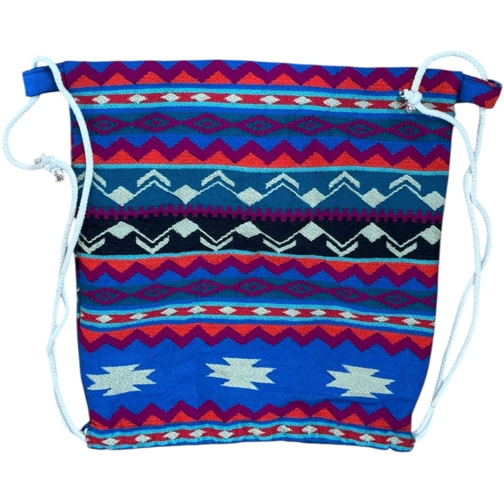 Colorful Tribal Pattern Drawstring Backpack - image 1